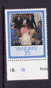 Vanuatu-Sc#465-unused NH 35v Prince William christening overprinted 40th Wedding