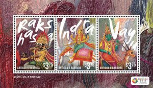 Antigua 2013 - Characters in Mythology - Thailand - Sheet of 3 stamps - MNH