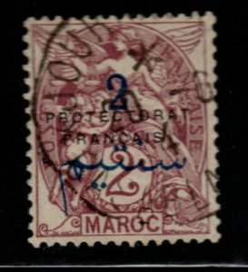 French Morocco Scott 39 Used Protectorate opt Violet Brown