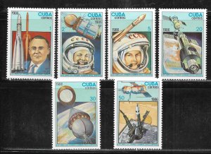 Cuba 2851-2857 25th Anniversary 1st Man in Space set MNH