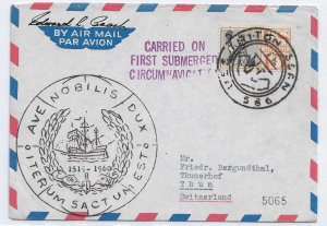 1960 USS Triton SSRN-586 to Thun, Switzerland. 1st Submerged Cir. ... (N8057)