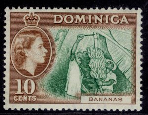 DOMINICA QEII SG150, 10c green & brown, NH MINT.