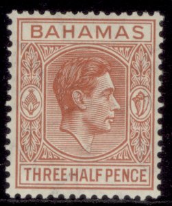 BAHAMAS GVI SG151a, 1½d pale red-brown, LH MINT. Cat £13.