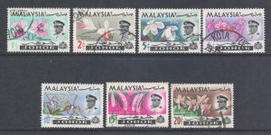 Malaya Johore Scott 169/175 - SG166/172, 1965 Orchids Set used