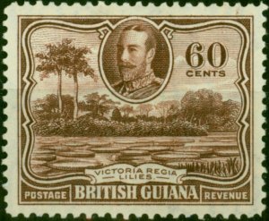 British Guiana 1934 60c Red-Brown SG297 Fine VLMM