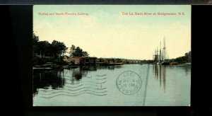 HFX & Southwestern Railway, La Have River Bridgewater ship used post card Canada