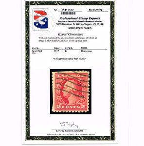 VERY AFFORDABLE GENUINE SCOTT #500 USED 1917 DEEP ROSE TYPE-Ia PSE CERT #10943