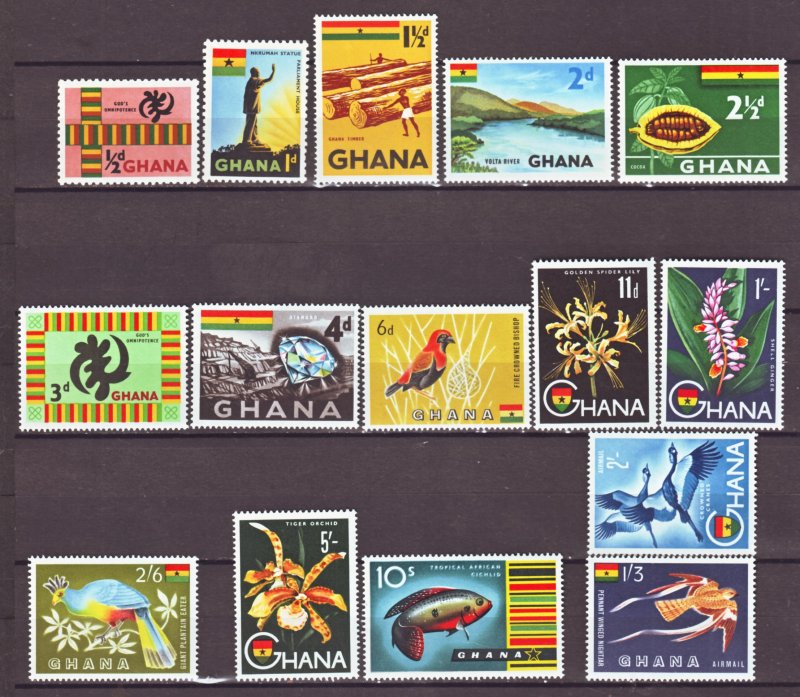 J22404 Jlstamps 1959 ghana set mh/mnh #48-60 designs