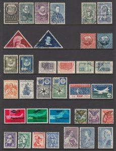 Netherlands Sc 196-199, 204-205, B9-B11, B72 1933-1968 issues, 14 used sets F-VF