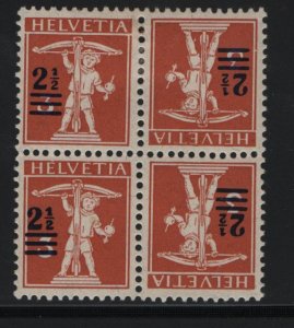 SWITZERLAND 193A Tete Beche pair, Hinge Remnant, 1921 William Tells Son