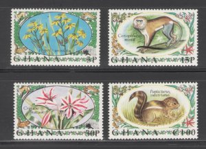 Ghana 1972 Flora and Fauna Scott # 450 - 453 MH