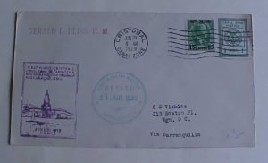 US CANAL ZONE #C1 on #U8 cat.$30.00 FLIGHT COVER 1929 JUNE 21 B/S BARRANQUILLA