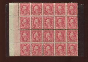 Scott 505 Washington Mint Color Pair of Error Stamps in Block of 20 (505-62)