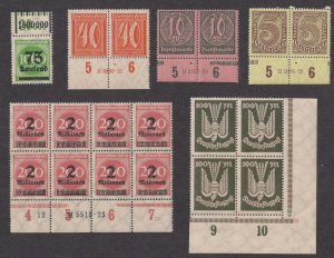 GERMANY: USEFUL LOT HAN multiples & used #277 Blk 8 w HAN number, also #142 pair
