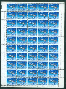 Iceland 1978 Icelandic. 50 Year Anniv. Domestic Flight. Full Sheet MNH. Sc# 509