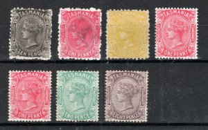 Australia - Tasmania 1870-78 values between SG 134 and 158 MH and 1 U