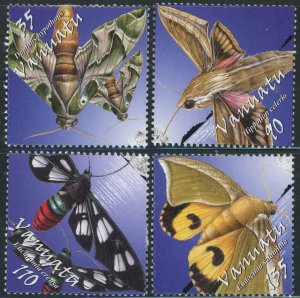 Vanuatu #841-844 Moths Insects Nature Postage Stamps Topical 2003 Mint LH