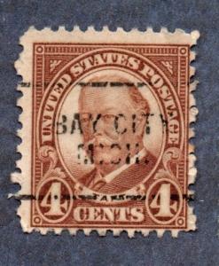 US Scott #685 4c Taft precancel Bay City, Mich. (1930) Used