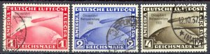 Germany Sc# C40-C42 Used 1931-1931 overprint Graf Zeppelin