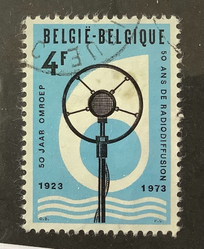Belgium 1973 Scott 862 used - 4fr,  50th Anniv. of Belgian Radio Broadcasting