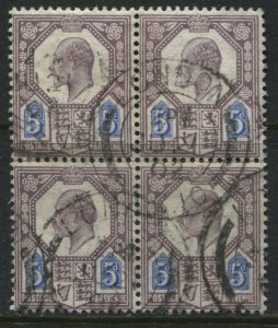 1902 KEVII 5d DLR block of 4 struck by light 1902 London CDS's (41)