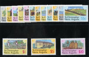 St Kitts-Nevis 1978 QEII set complete superb MNH. SG 392-400. Sc 355-369.