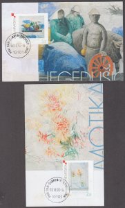 CROATIA Sc # 505,7 MAXIMUM CARD PART SET MODERN ART