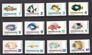 1968 Christmas Island Sc #22-33 Tropical Fish, Marine Life MNH Cv$23.30