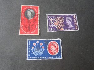 Great Britain 1961 Sc 379-81 set FU