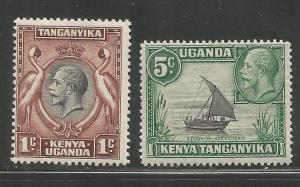 K.U.T.  46-47  MINT HINGED,  KAVIRONDO CRANES AND DHOW ON LAKE VICTORIA