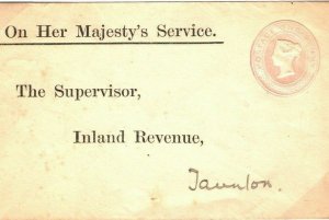 GB 1d Pink Postal Stationery Official INLAND REVENUE OHMS Supervisor 1900 40e.2