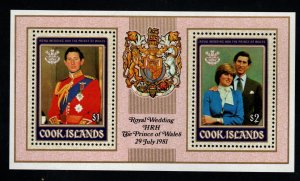 Cook Islands Scott 560a MNH** Charles and Lady Diana wedding souvenir sheet