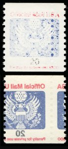 US #O138B FULL OFFSET ON REVERSE, VF mint never hinged, full offset on revers...