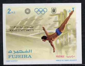 Fujeira 1971 Diving 2r from Munich Olympic Games imperf s...