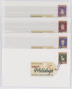 US 4425-4428 Christmas 2009. First day of issue covers (4). Complete set.