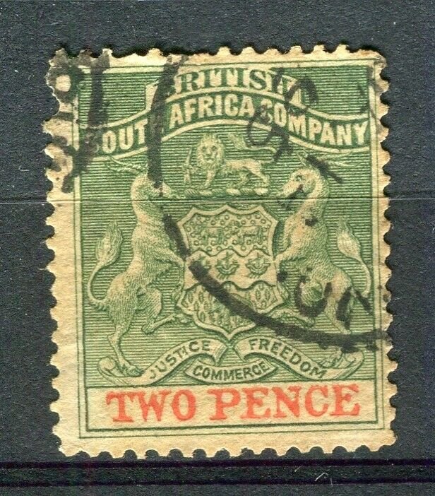 RHODESIA: 1892 early classic Springbok issue used Shade of 2d. value