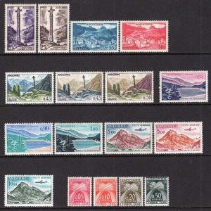 Andorra Andorre 1961-1971 Selection 17 Stamps(4 Are Postage Dues) Mint H