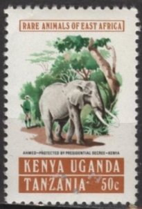 Kenya (KUT) 312 (used, scuffed) 50c protected animals: elephant, Kenya (1975)