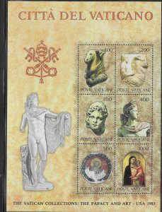 Vatican City 718 1983 USA Art Exhibition  Sheet of 6  (MNH) CV$3.25