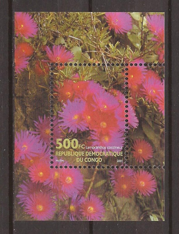 2002 Zaire - Sc1630 - MNH VF - Souvenir Sheet - Flowers