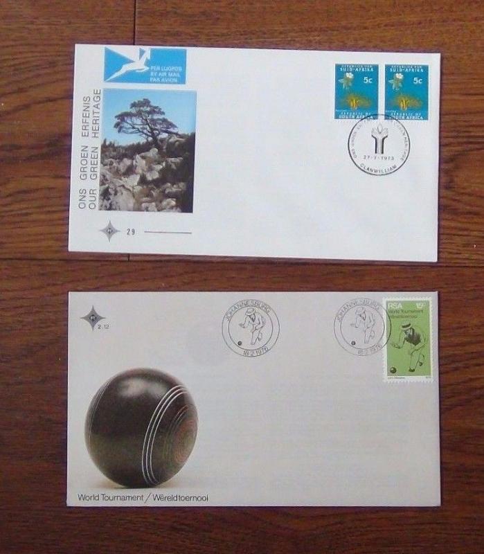 South Africa 10 x FDC 1973 1975 University Escom Sport Satellite Cats etc 