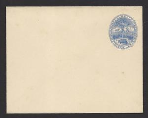 SEYCHELLES 1895 15c Blue TORTOISE / TURTLE Postal Stationery Envelope Unused