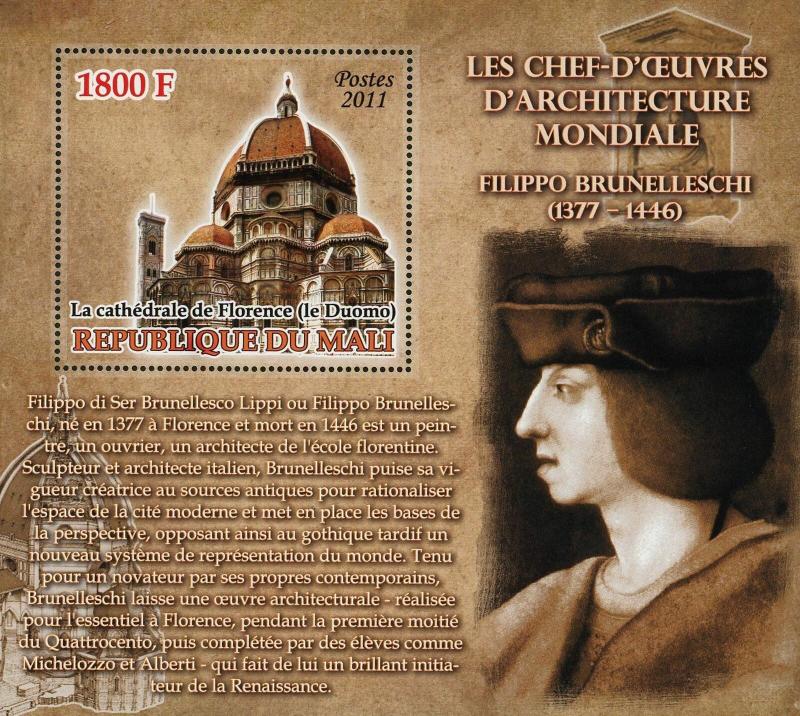 World Architectural Masterpiece Filippo Brunelleschi Souvenir Sheet Mint NH