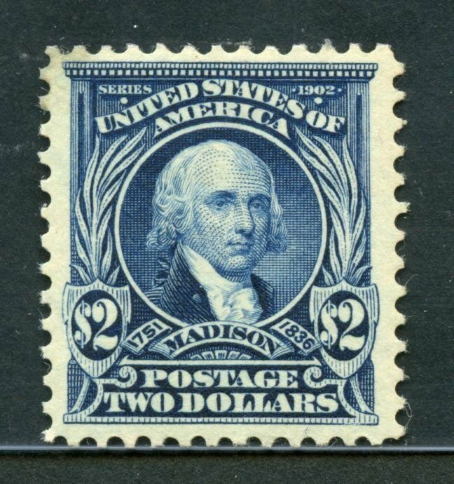 UNITED STATES $2 MADISON SCOTT #312 VF  MINT HINGED-SCOTT VALUE $800.00 PF CERT