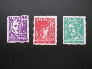 GERMANY  SBZ 1945 MNH MI.  20-22 SC 12NB1-3 MECKLENBERG SET XF 100 EUROS (119)