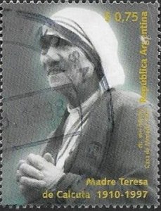 SKV) 1997. Argentina, Mother Teresa of Calcutta. Religion. Used.