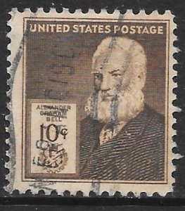 USA 893: 10c Alexander Graham Bell, used, F-VF