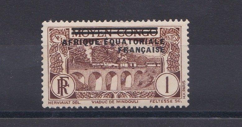 FRENCH COLONIES EQUATORIAL AFRICA  1936  1C CHOCOLATE  M H               