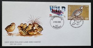 AtoZ. Nova Zelândia 2005 Game Bird Habitat Conservation FDC escasso-