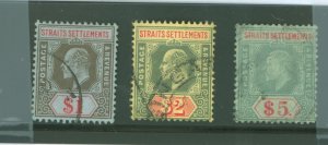 Straits Settlements #125/128 Used Multiple